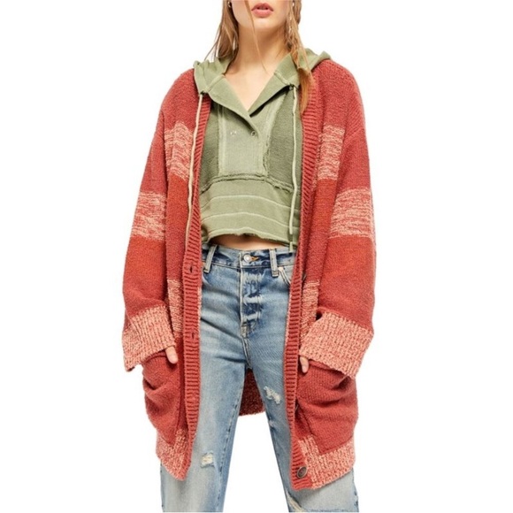 Free People Southport Beach Long Cardigan small - Picture 1 of 5
